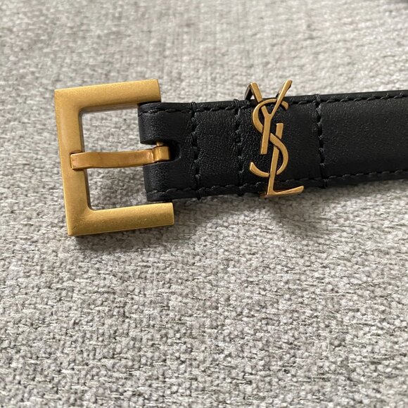 Saint Laurent YSL Monogram Slim Leather Belt 80 - Picture 3 of 6